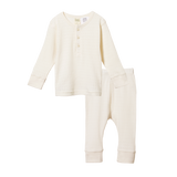 2PC LONG SLEEVE POINTELLE PYJAMAS | Natural-Web-front