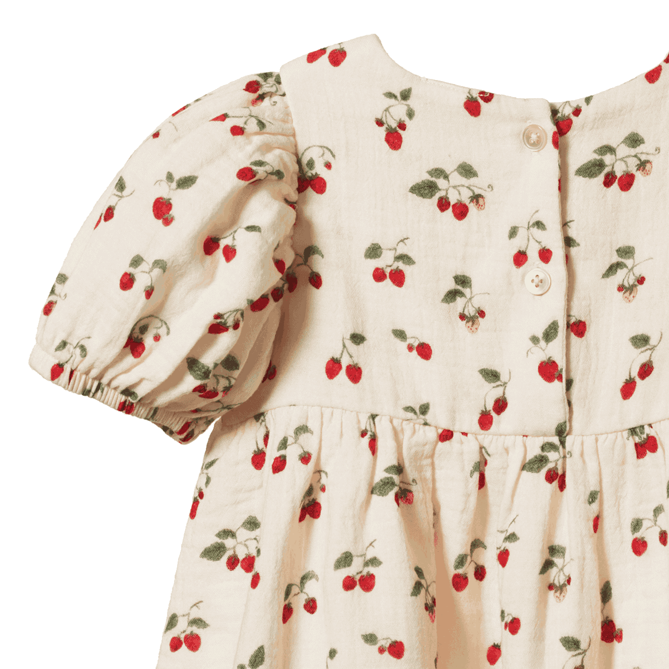 ALBERTINE DRESS MUSLIN | Strawberry Blush Print-Extra Img - 4