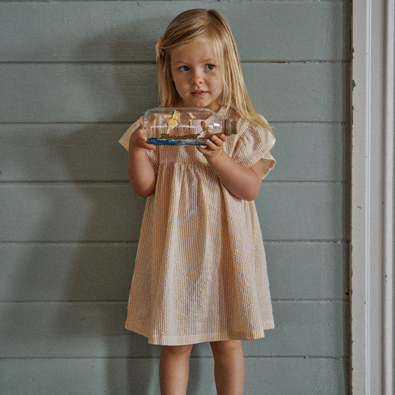 BONNIE DRESS | Golden Stripe-Extra Img - 2