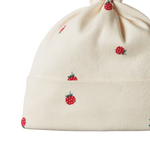 COTTON KNOTTED BEANIE | Raspberry Print-Extra Img - 2