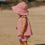 GINGHAM SUNHAT | Red Check-Extra Img - 4