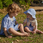 JAMES SHORTS LINEN | Blue Stripe-Extra Img - 1