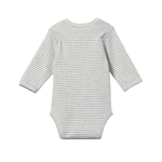 LONG SLEEVE BODYSUIT | Grey Marl Stripe-Extra Img - 1