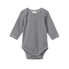 LONG SLEEVE BODYSUIT | Navy Stripe-Web-front