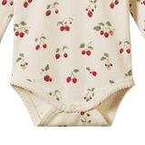 LONG SLEEVE BODYSUIT | Strawberry Blush Print-Extra Img - 2