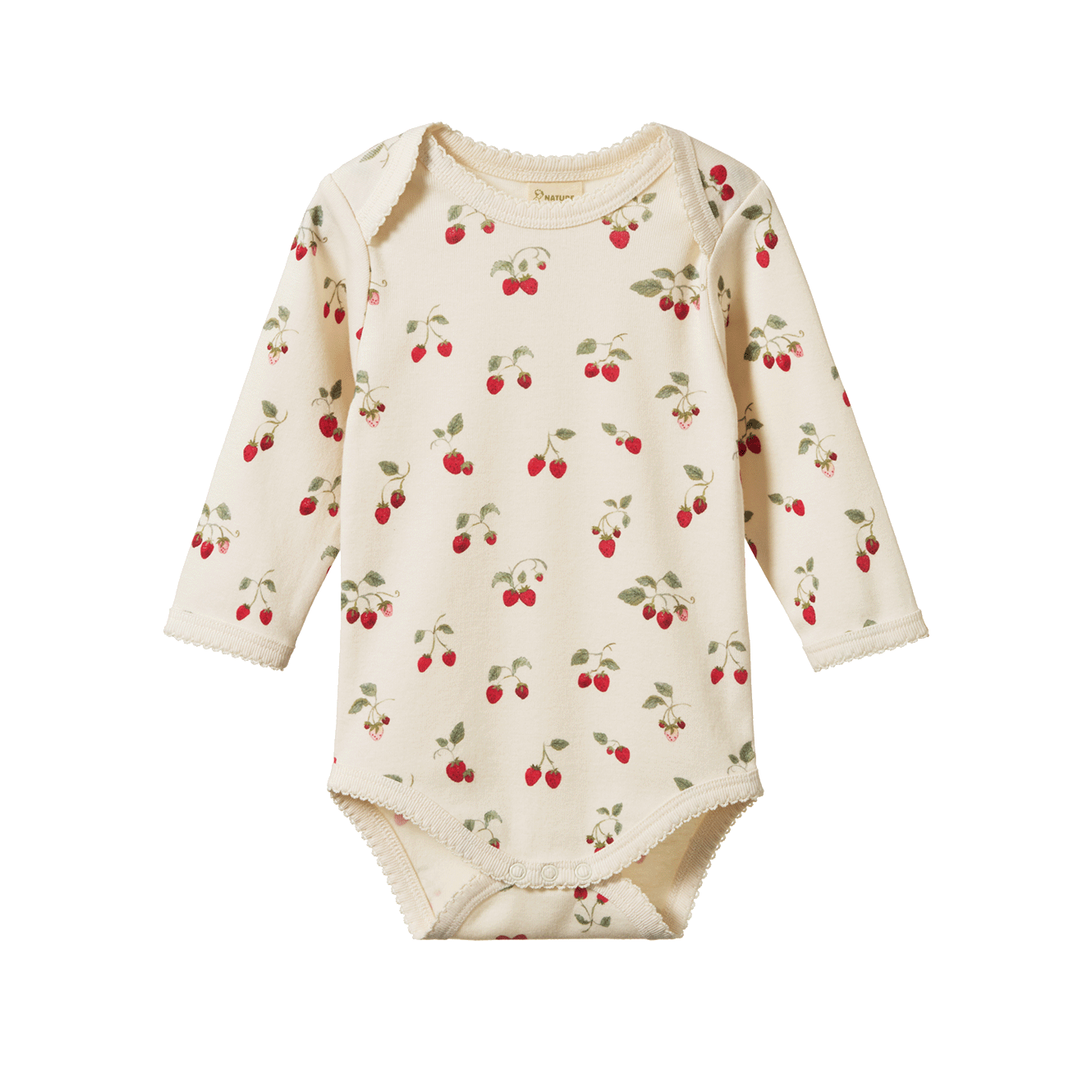LONG SLEEVE BODYSUIT | Strawberry Blush Print-Web-front