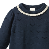 LONG SLEEVE MAEVE TEE | Navy Pointelle-Extra Img - 2