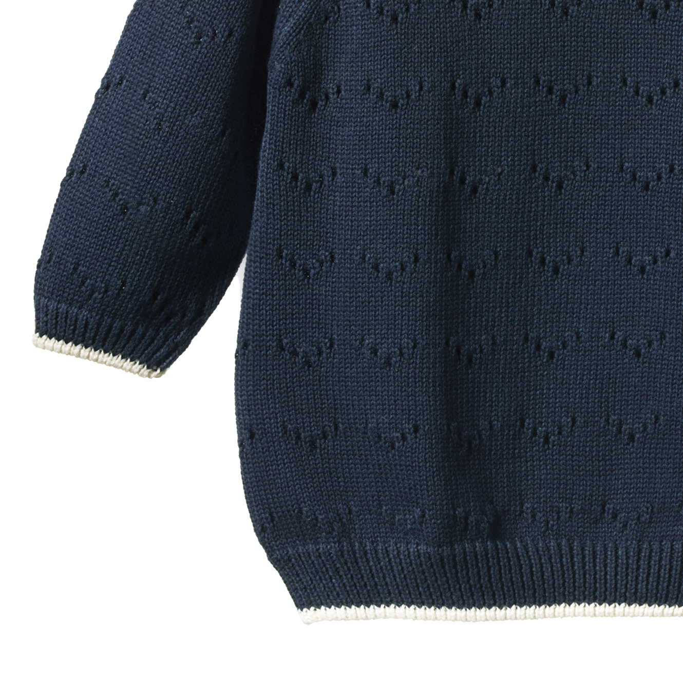 LONG SLEEVE MAEVE TEE | Navy Pointelle-Extra Img - 3