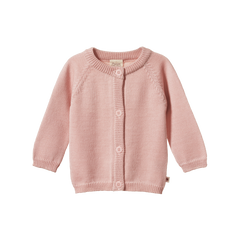 MERINO KNIT CARDIGAN | Rose Dust-Web-front