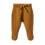 MERINO KNIT FOOTED ROMPERS | Toffee-Web-front