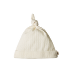 MER ESS KNOTTED BEANIE POINTELLE | Natural-Web-front