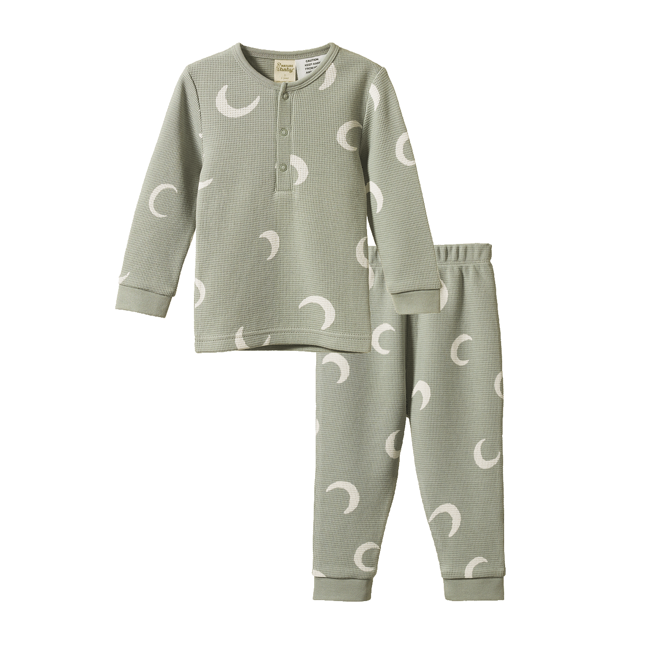2Pc Long Sleeve Waffle Pyjamas - pj sets - Nature Baby