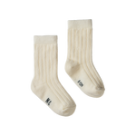 ORGANIC COTTON RIB SOCKS | Natural-Web-front