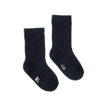 ORGANIC COTTON RIB SOCKS | Navy-Web-front