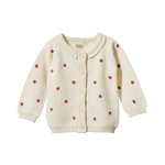 PIPER CARDIGAN | Raspberry Print-Web-front