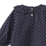 RUFFLE CAMERON BLOUSE | Violet Polka Dot Print-Extra Img - 3