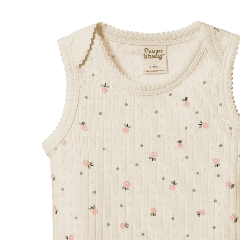 SINGLET POINTELLE | Posey Blossom Print-Web-hover