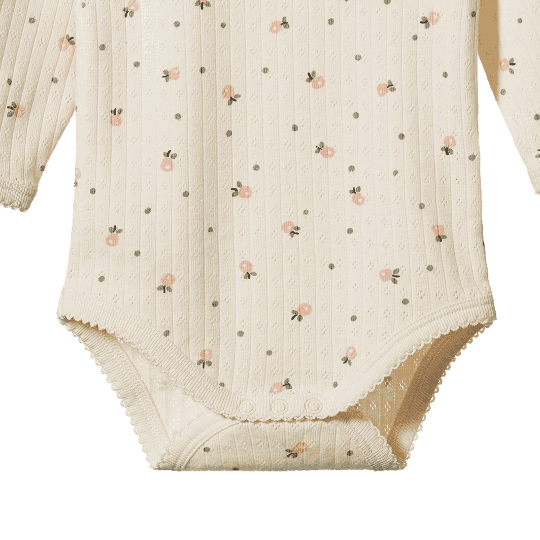 L/S KIMONO BODYSUIT POINTELLE | Posey Blossom Print-Extra Img - 3