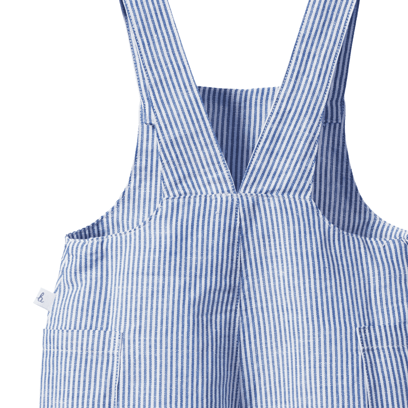 TUCKER SHORTIE OVERALLS LINEN | Blue Stripe-Extra Img - 3